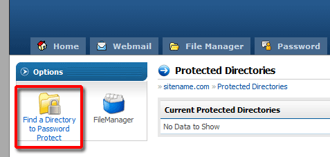 find directory to password protected