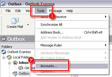 تنظیم ایمیل در Outlook Express